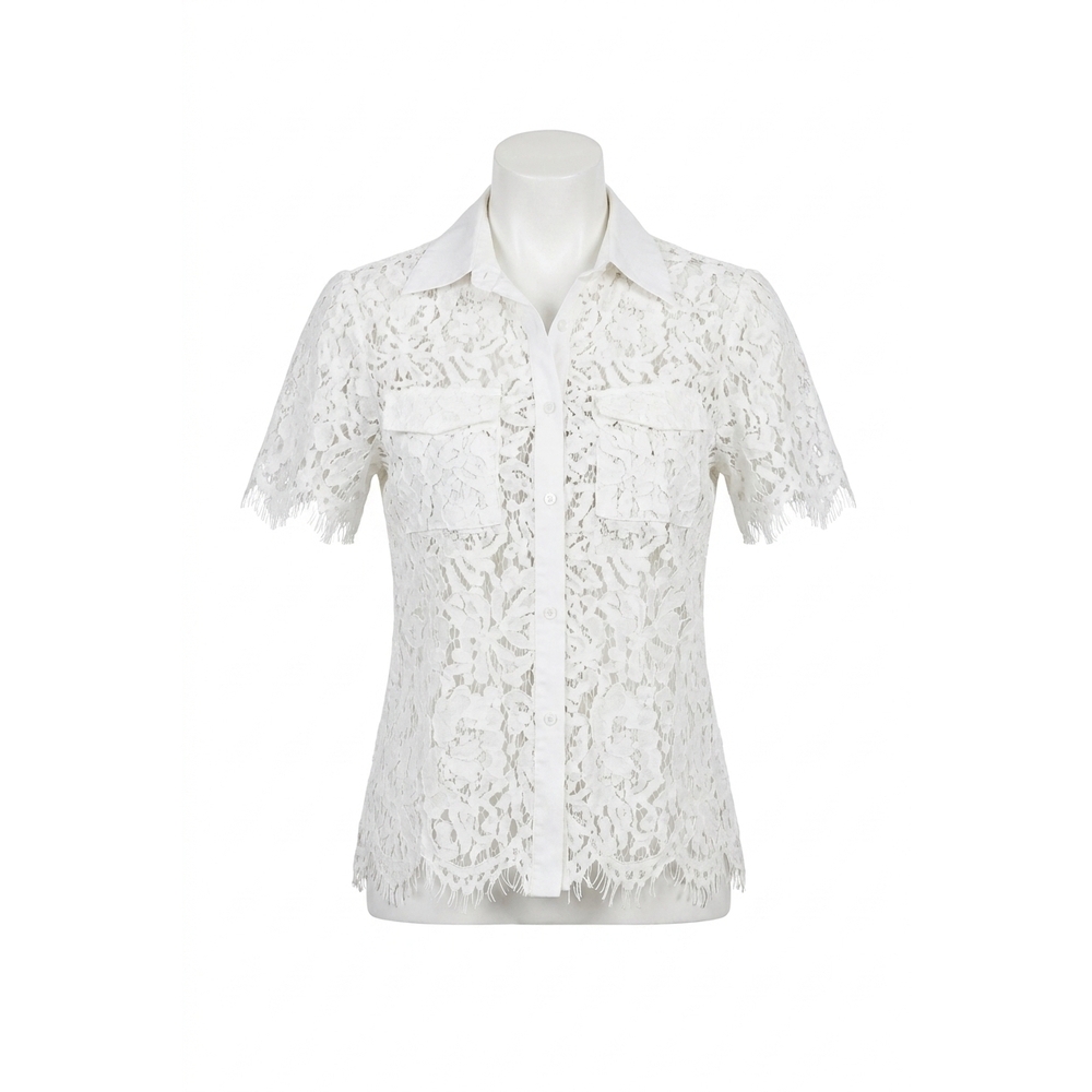 NEW LOVE TOKEN mel lace top in white